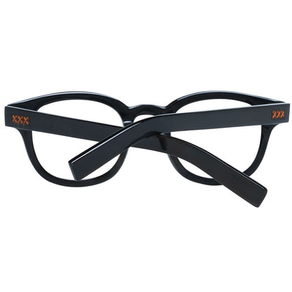 Ermenegildo Zegna Black Horn Glasses (Frames) - Men's full-rim black horn square glasses with branded case. Size 47-23-145. Spring hinge.