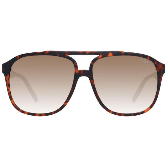 Guess brown aviator sunglasses for men with full-rim plastic frame and gradient lenses, offering 100% UVA & UVB protection.
