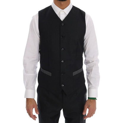 Dolce & Gabbana Gray Wool Double Breasted 3 Piece Suit