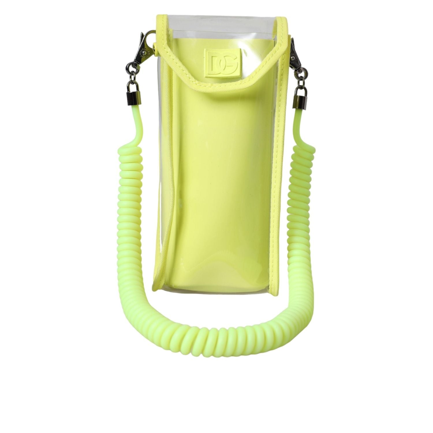 محفظة دولتشي آند غابانا ذات حزام رقبة من البلاستيك باللون الأصفر والأخضر بشعار DG