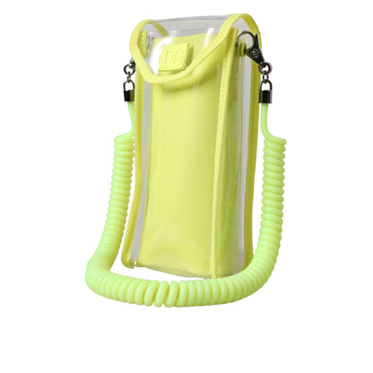 Dolce & Gabbana Yellow Green Plastic DG Logo Neck Strap Cardholder Wallet