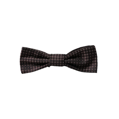 Dolce & Gabbana Brown Fantasy Silk Adjustable Neck Men Papillon Bow Tie