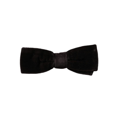 Dolce & Gabbana Black Velvet Cotton Adjustable Neck Men Bow Tie