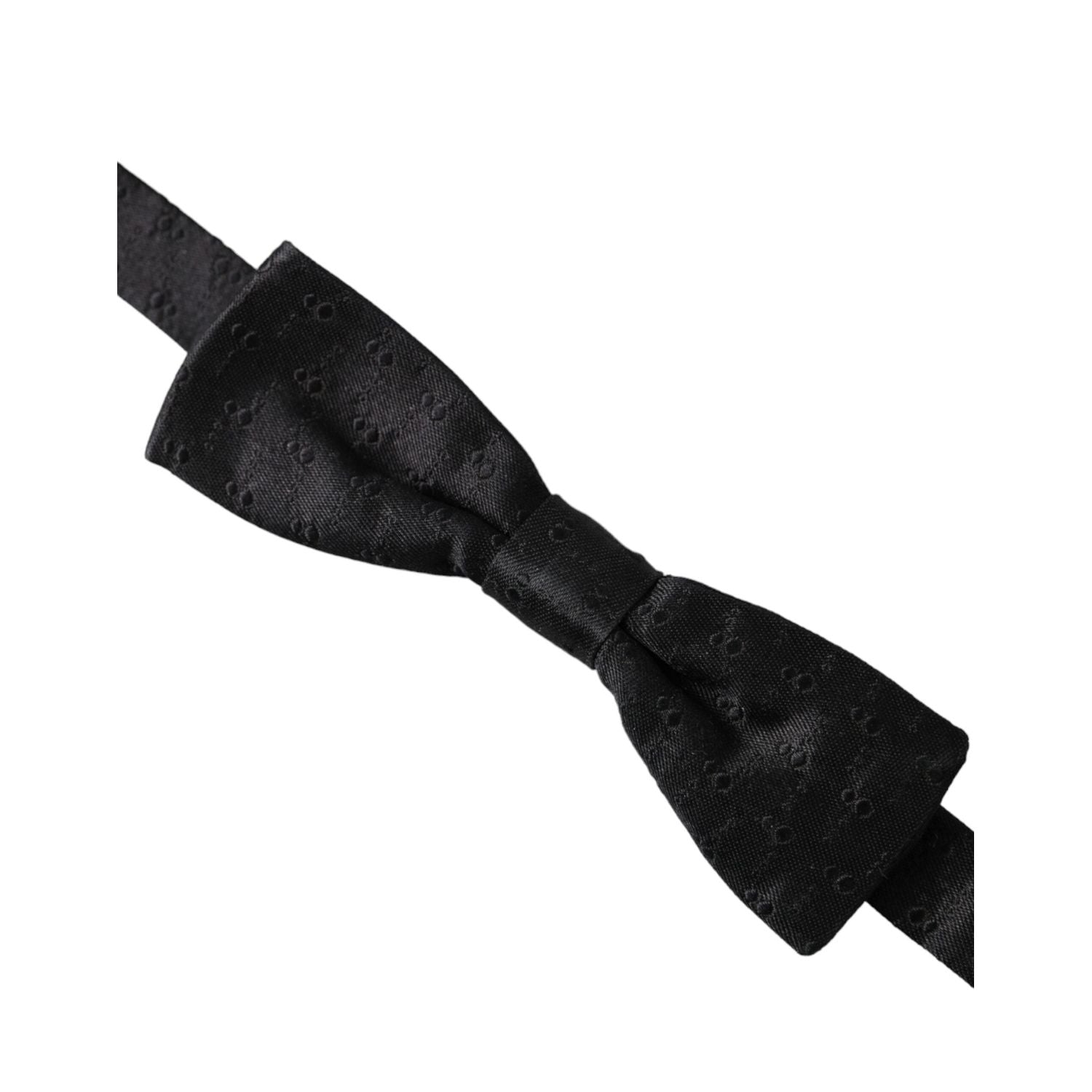 Dolce & Gabbana Black Silk Patterned Adjustable Neck Men Bow Tie