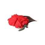 Dolce & Gabbana Red Silk Floral Gold Brass Women Hair Comb