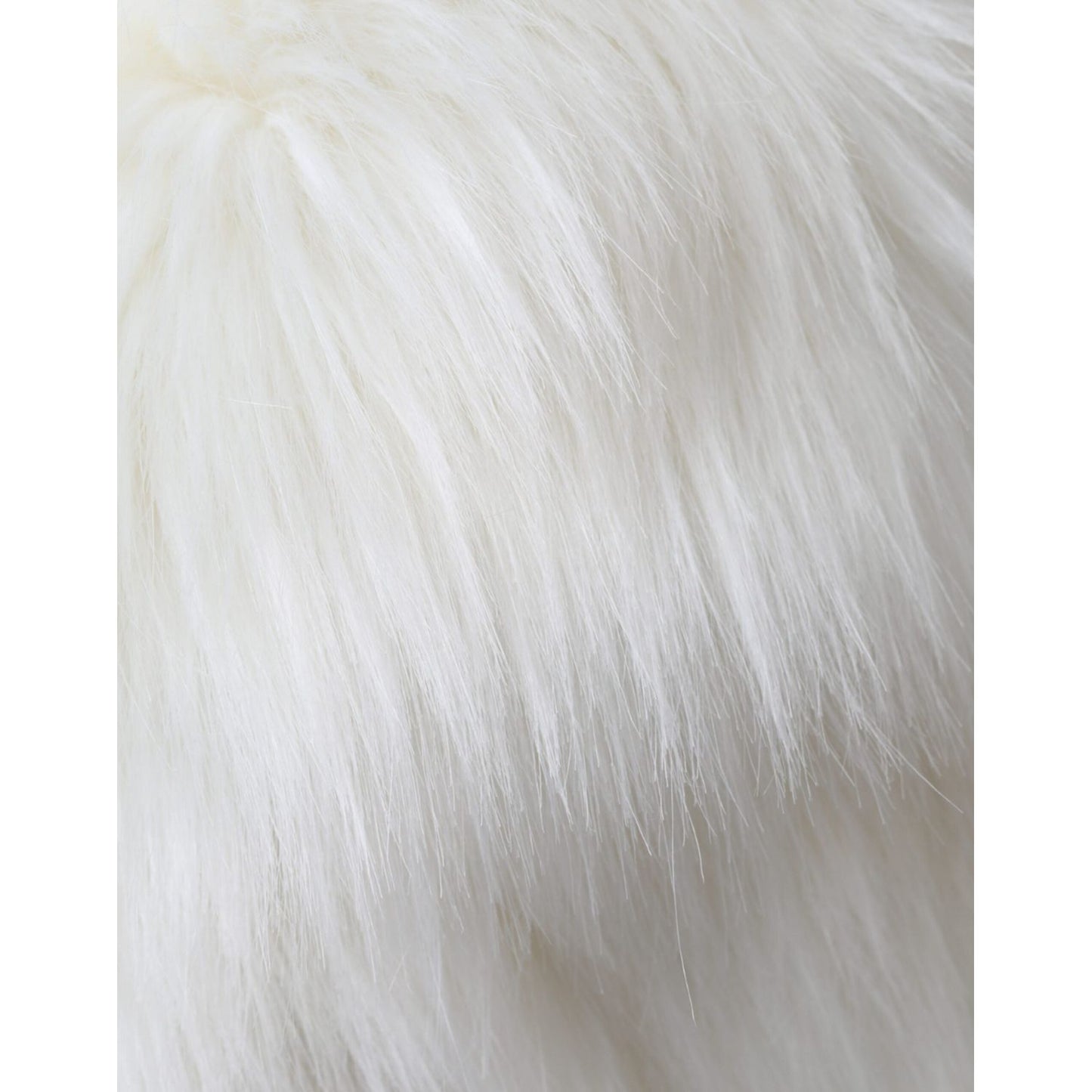 Dolce & Gabbana White Acrylic Fur Womens Bucket Hat