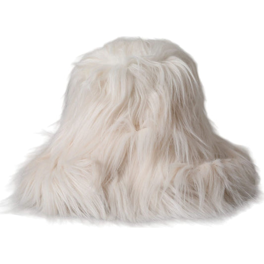 Dolce & Gabbana Off White Acrylic Fur Womens Bucket Hat HAT9561-57