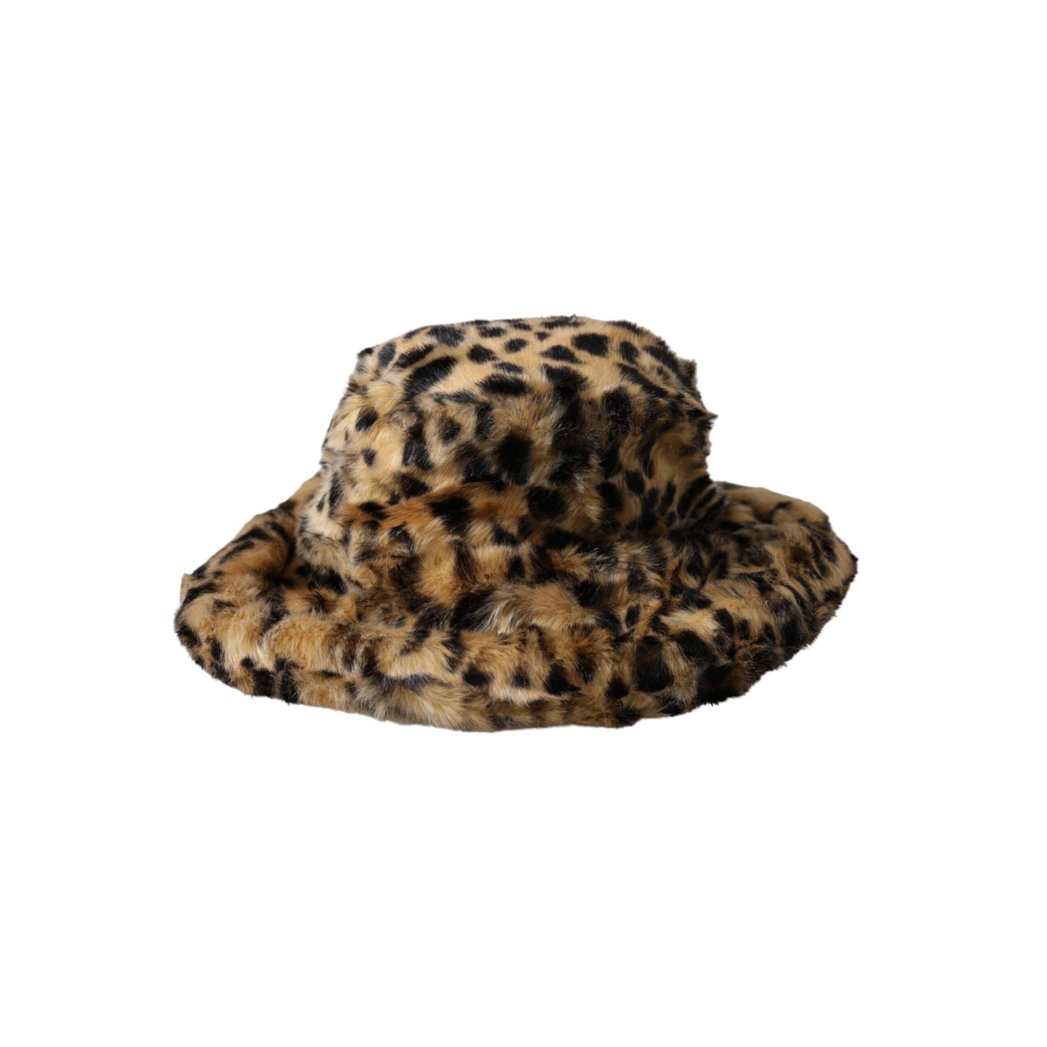 قبعة دلو نسائية من فرو النمر باللون البني من دولتشي آند غابانا