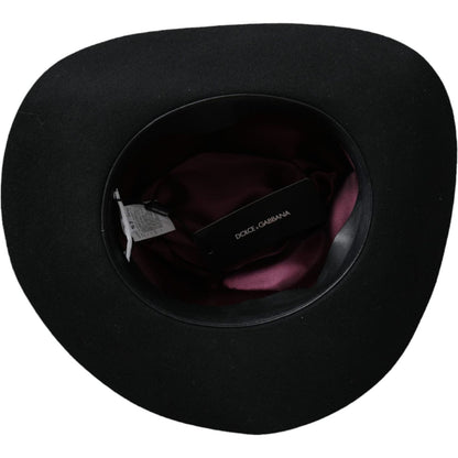 Dolce & Gabbana Black Rabbit Fedora Trilby Women Hat