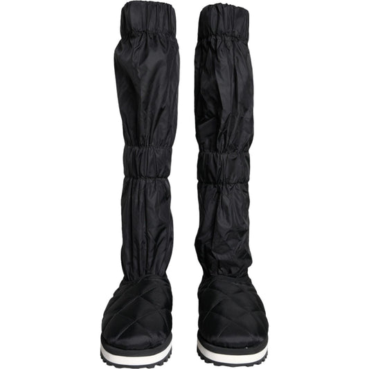 Dolce & Gabbana Black Quilted High Top Boots Sneakers Shoes MV5787-44