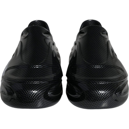Dolce & Gabbana Black Foiled Rubber Toy Low Top Men Sneakers Shoes MV5827-44