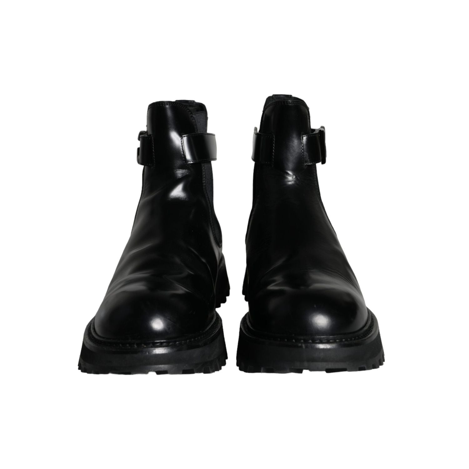 Dolce & Gabbana Black Belted DG Logo Men Chelsea Boots Shoes