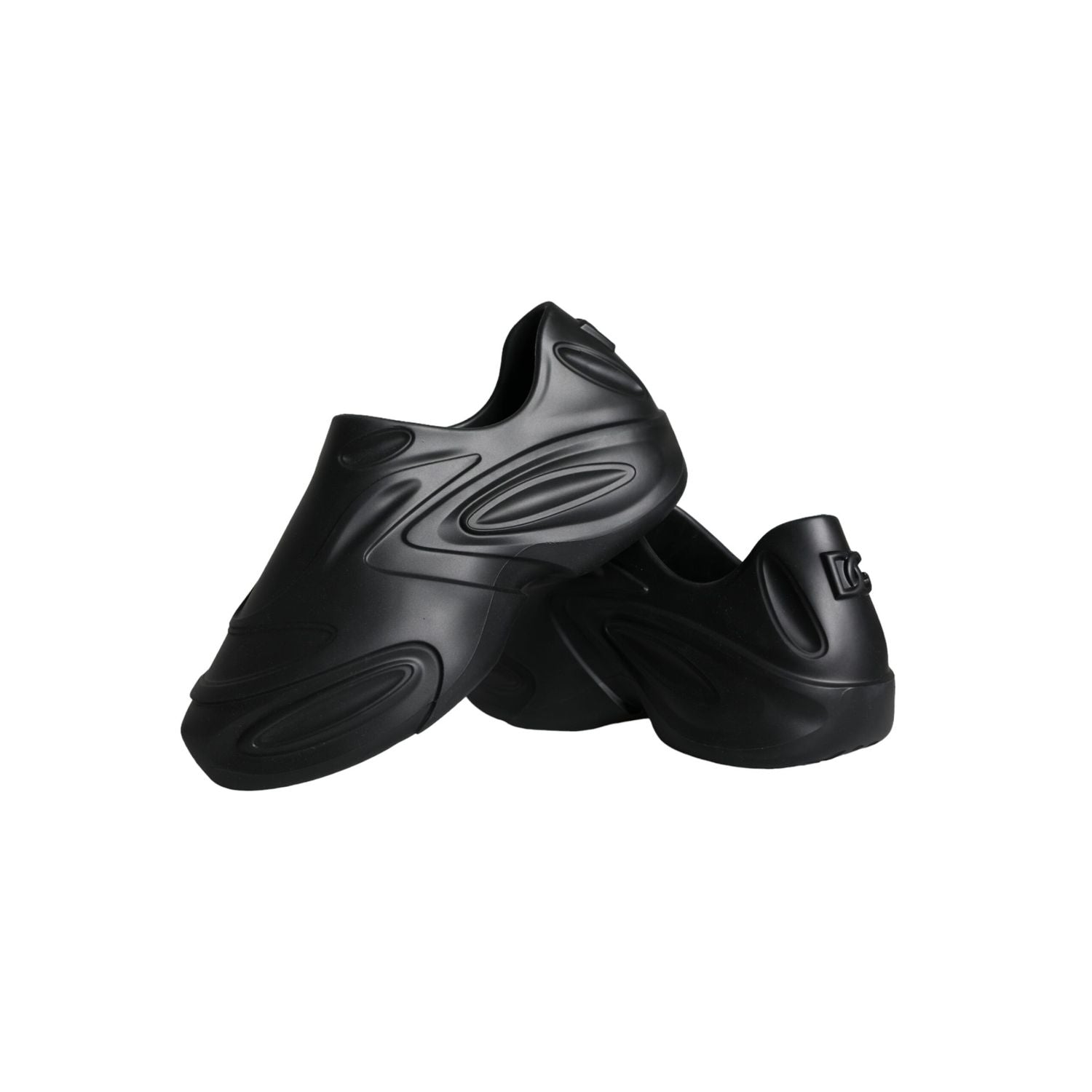 Dolce & Gabbana Black Foiled Rubber Toy Low Top Sneakers Shoes