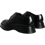 Dolce & Gabbana Black Calf Leather Derby Formal Dress Shoes MV6026-45