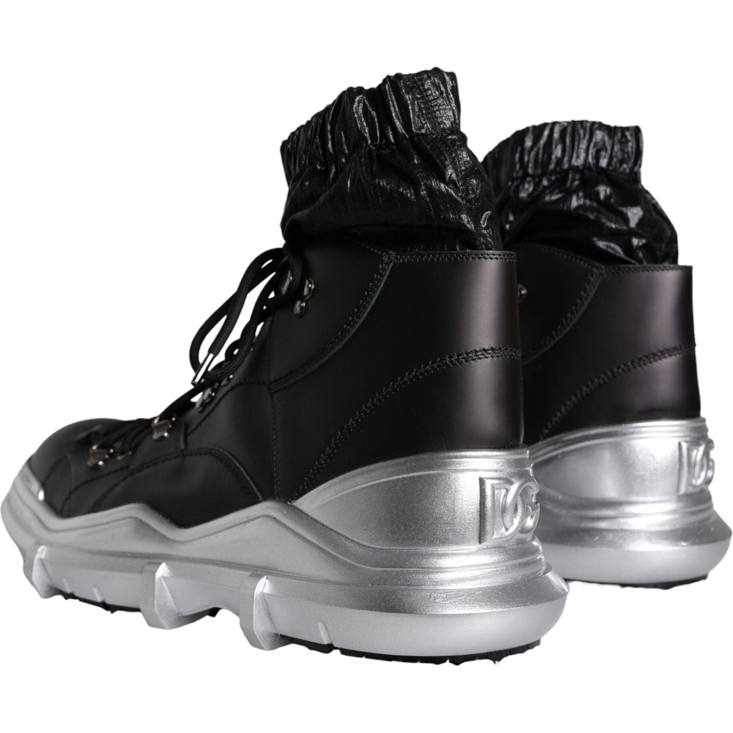 حذاء سنيكرز جاليليو أسود من النايلون عالي الرقبة من دولتشي آند غابانا