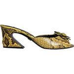 Dolce & Gabbana Yellow Leather Block Heels Slides Shoes LA11313-39