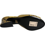 Dolce & Gabbana Yellow Leather Block Heels Slides Shoes LA11313-39