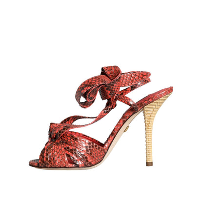 Dolce & Gabbana Coral Exotic Leather Heels Sandals Shoes