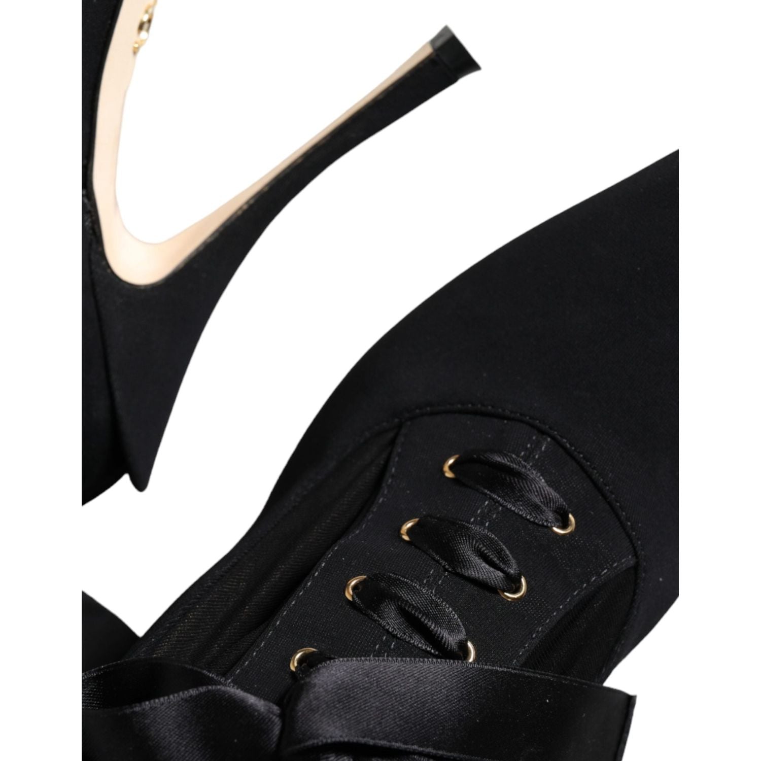 حذاء دولتشي آند غابانا أسود بكعب ستيليتو يصل إلى منتصف الساق