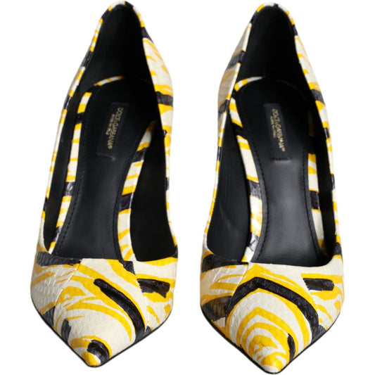 Dolce & Gabbana Multicolor Stripes Leather High Heels Pumps Shoes Dolce & Gabbana Dark Slate Gray