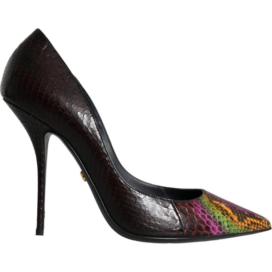 Dolce & Gabbana Multicolor Exotic Leather Heels Pumps Shoes LA11487-35.5