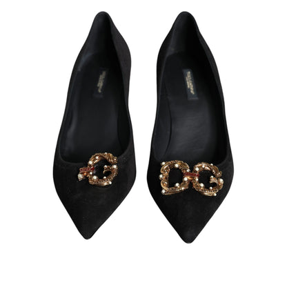 Dolce & Gabbana Black Amore Suede Bellucci Heels Pumps Shoes