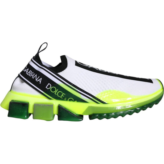 Dolce & Gabbana White Yellow Slip On Sorrento Sneakers Shoes Dolce & Gabbana Dark Slate Gray