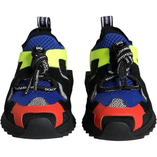 Dolce & Gabbana Multicolor Mesh Sorrento Trekking Sneakers Shoes Dolce & Gabbana Dark Salmon