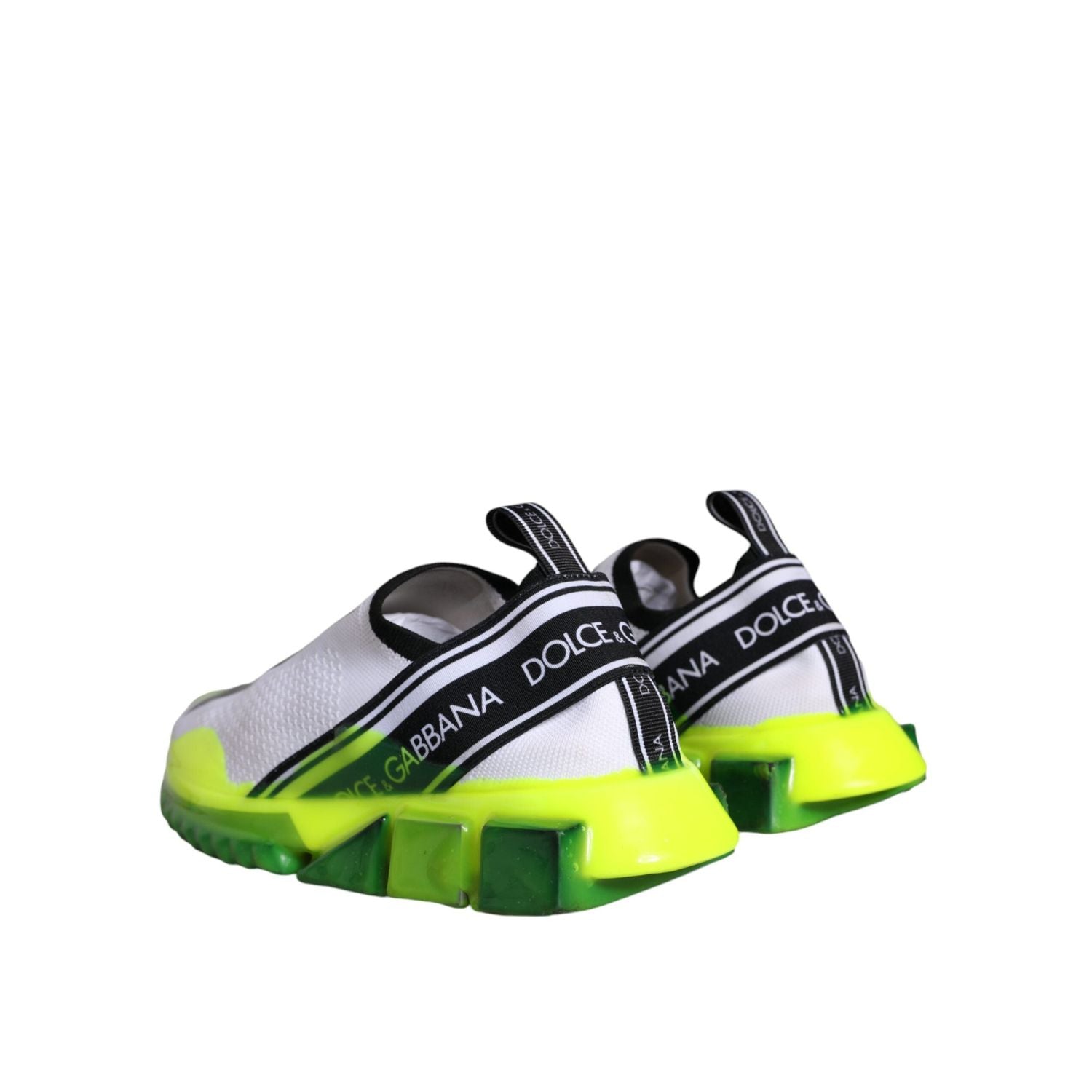 Dolce & Gabbana White Yellow Slip On Sorrento Sneakers Shoes