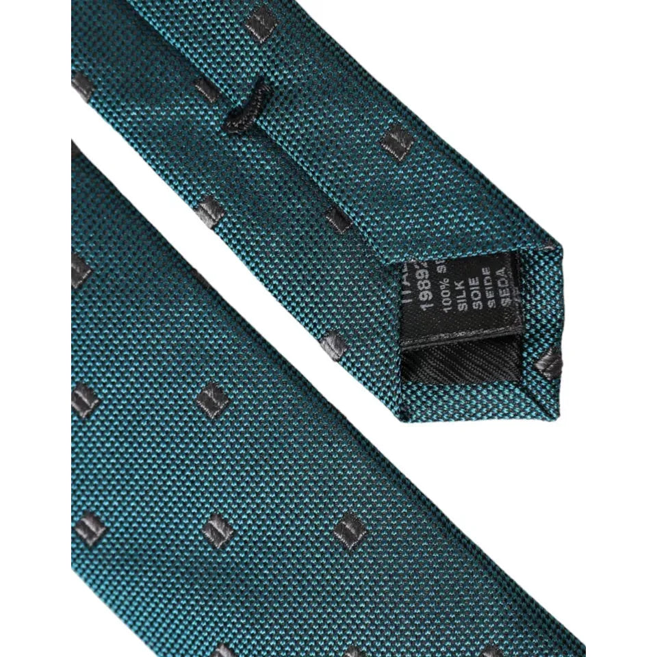 Dolce & Gabbana Green Patterned Silk Adjustable Men Tie