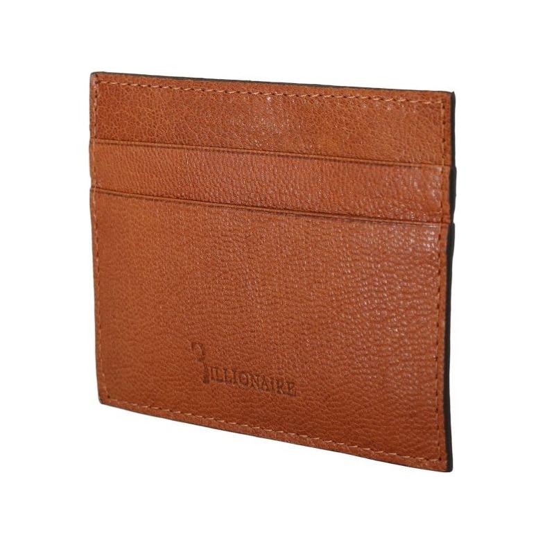 Billionaire Italian Couture Brown Leather Cardholder Wallet Wallet