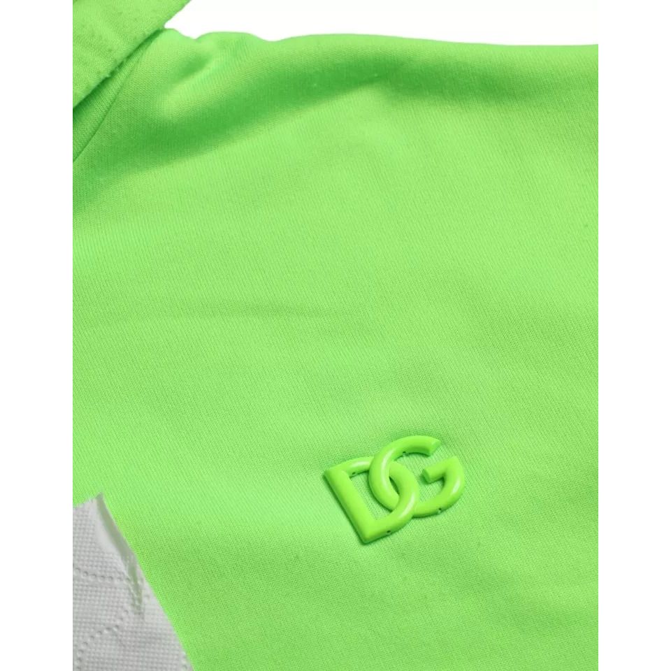 سويت شيرت بغطاء رأس وشعار دولتشي آند غابانا باللون الأخضر