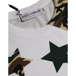Dolce & Gabbana White Camouflage Stars Crew Neck Men T-shirt TSH86580-50