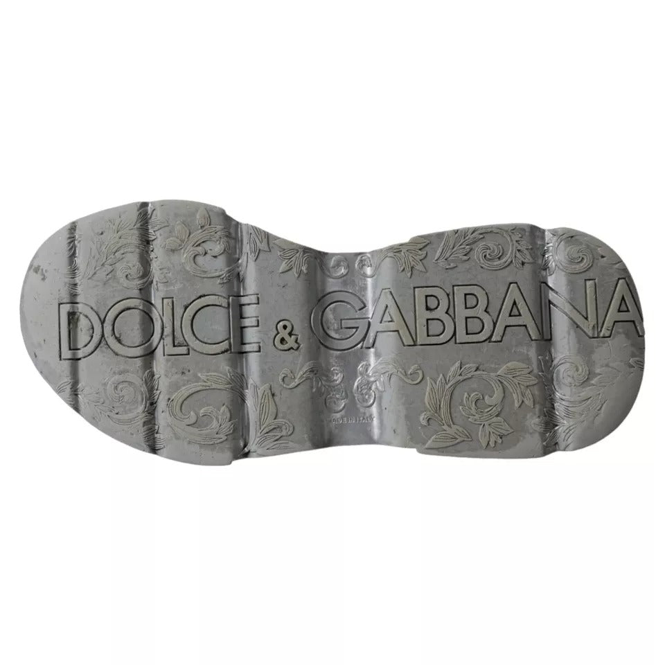 حذاء رياضي دولتشي آند غابانا دايماستر أبيض فضي منخفض الرقبة