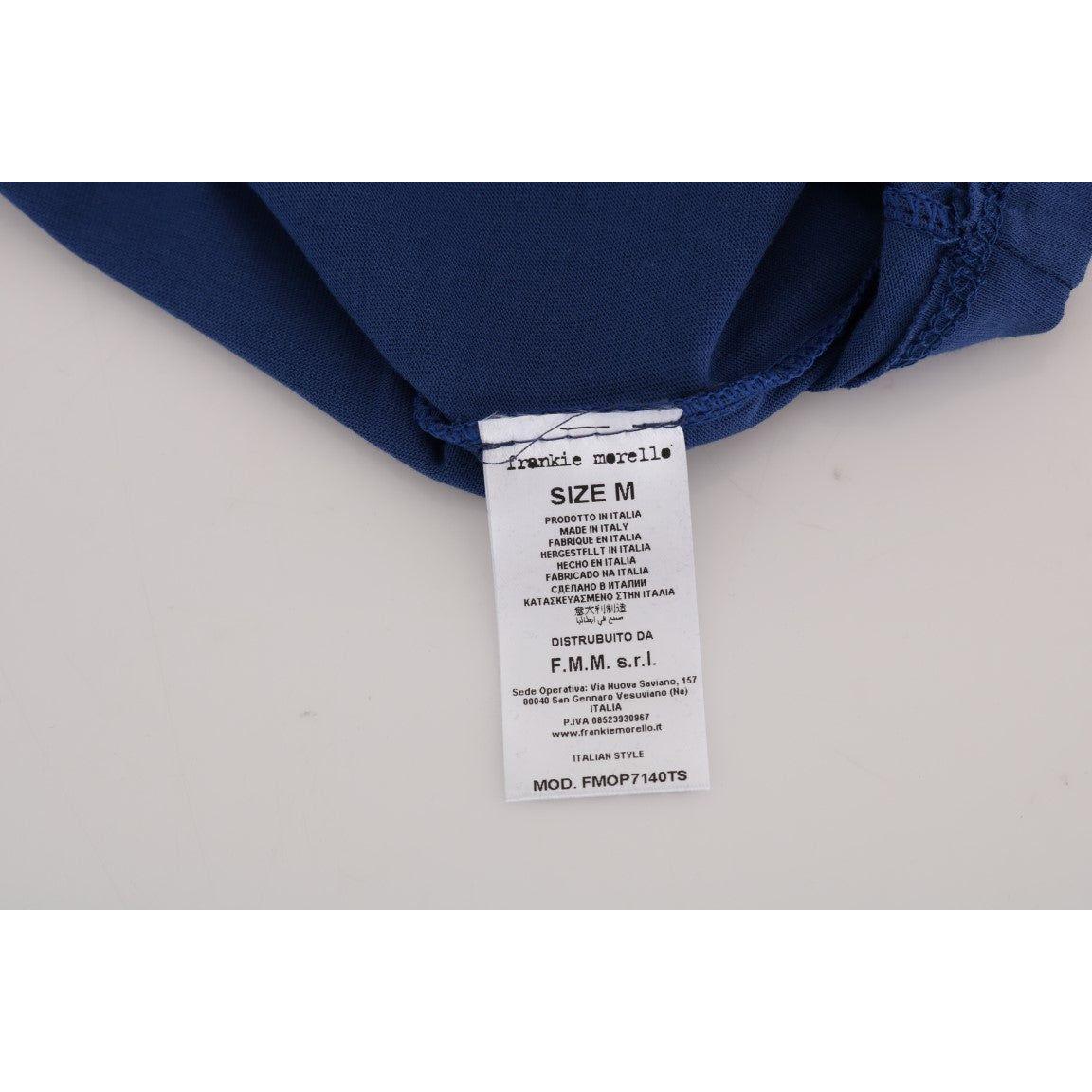 时尚蓝色骑士图案棉质 T 恤