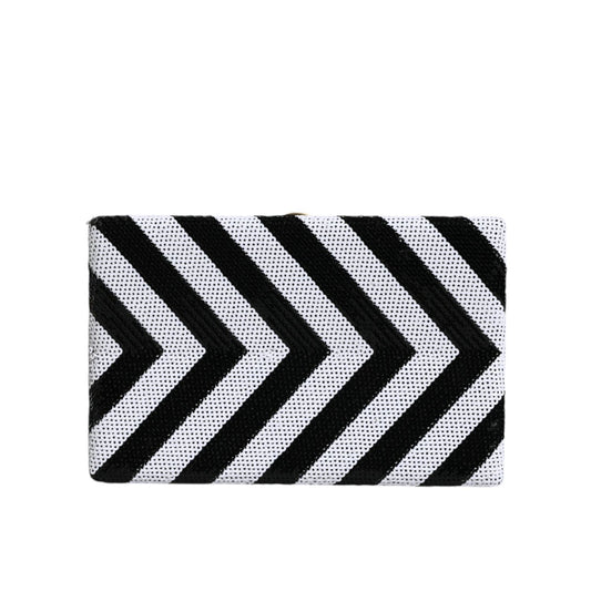 Dolce & Gabbana Black White Gold Frame Clutch Evening Party Purse Bag