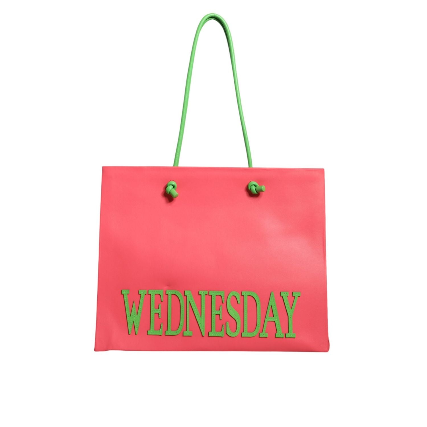 حقيبة تسوق ألبرتا فيريتي باللون الوردي من الجلد لعطلة نهاية الأسبوع يوم الأربعاء