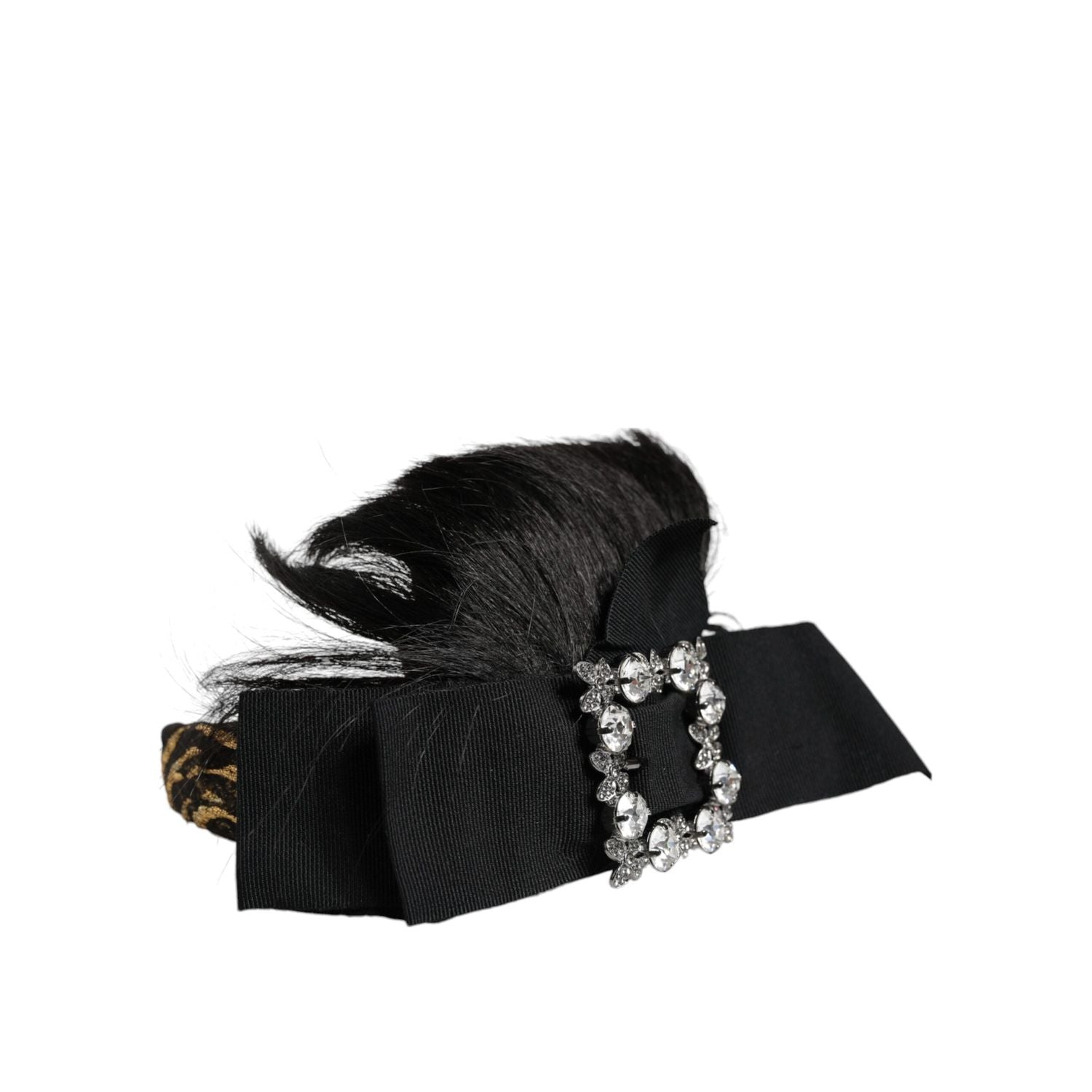 عصابة رأس من الكريستال باللون الأسود من دولتشي آند غابانا