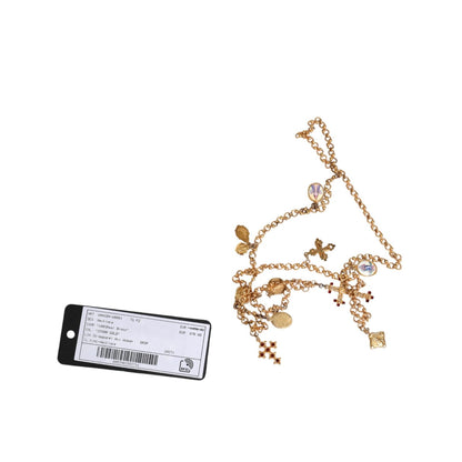 Dolce & Gabbana Gold Tone Brass Chain Religious Cross Pendant Necklace Necklace