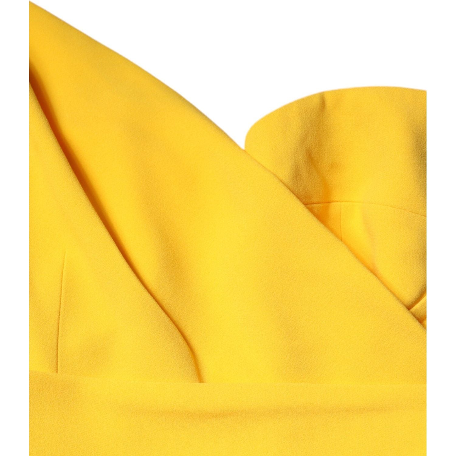 Dolce & Gabbana Yellow One Shoulder Side Slit Midi Dress