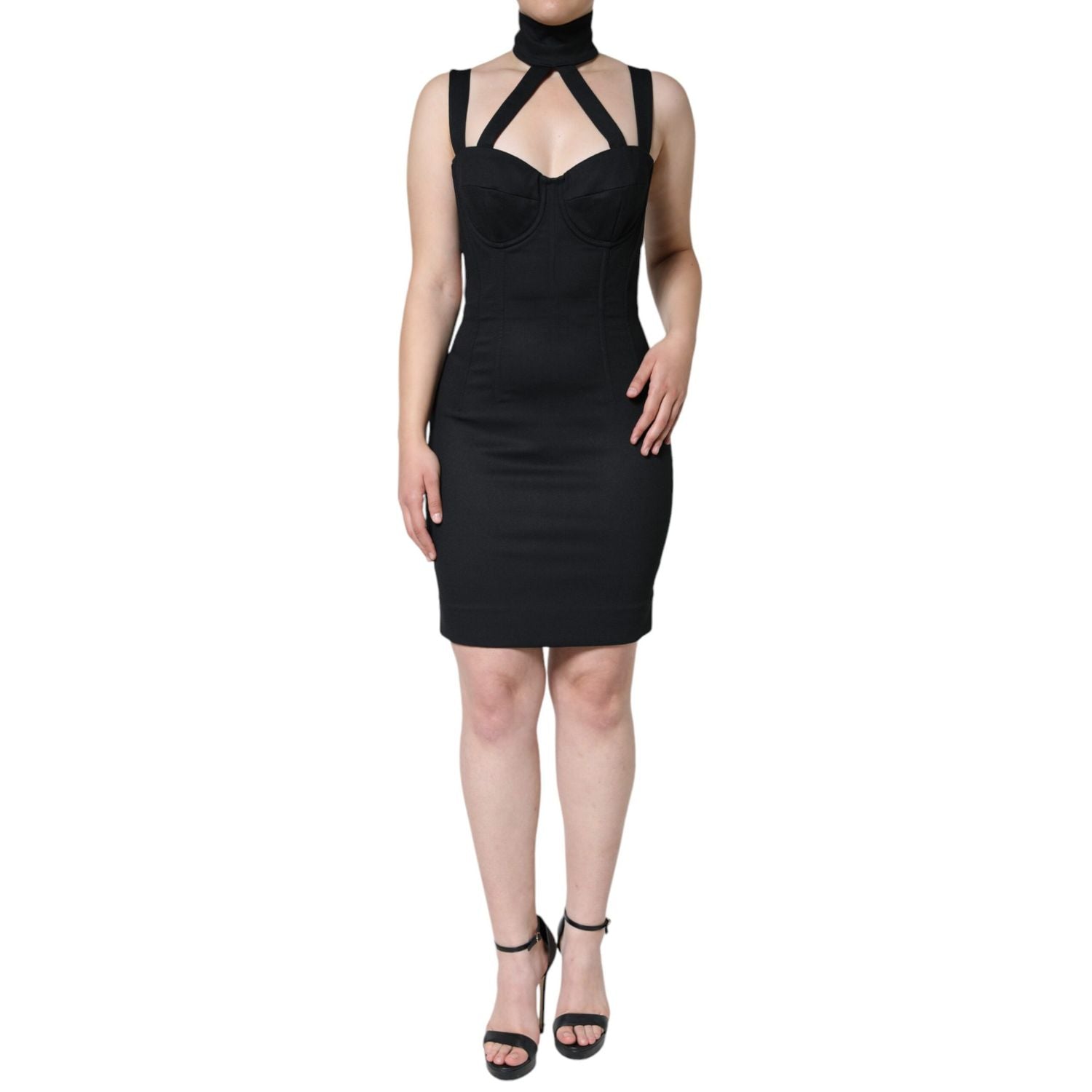 Dolce & Gabbana Black Cut Out Sleeveless Bodycon Mini Dress