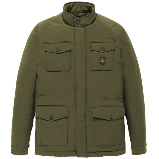 Refrigiwear Green Nylon Men Jacket Refrigiwear Dark Olive Green