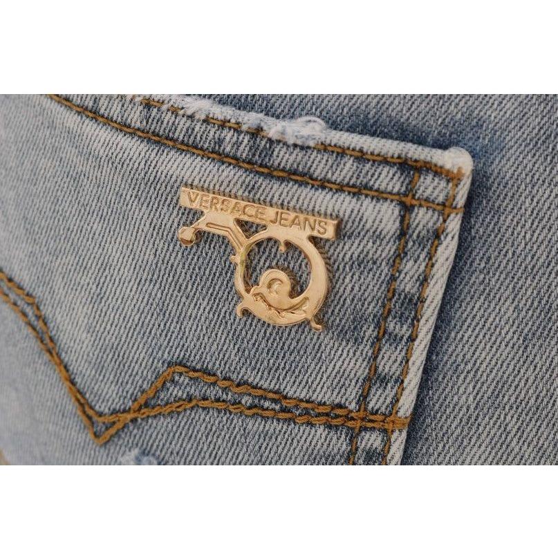 بنطلون جينز Versace Jeans Chic Light Blue Torn Slim Fit