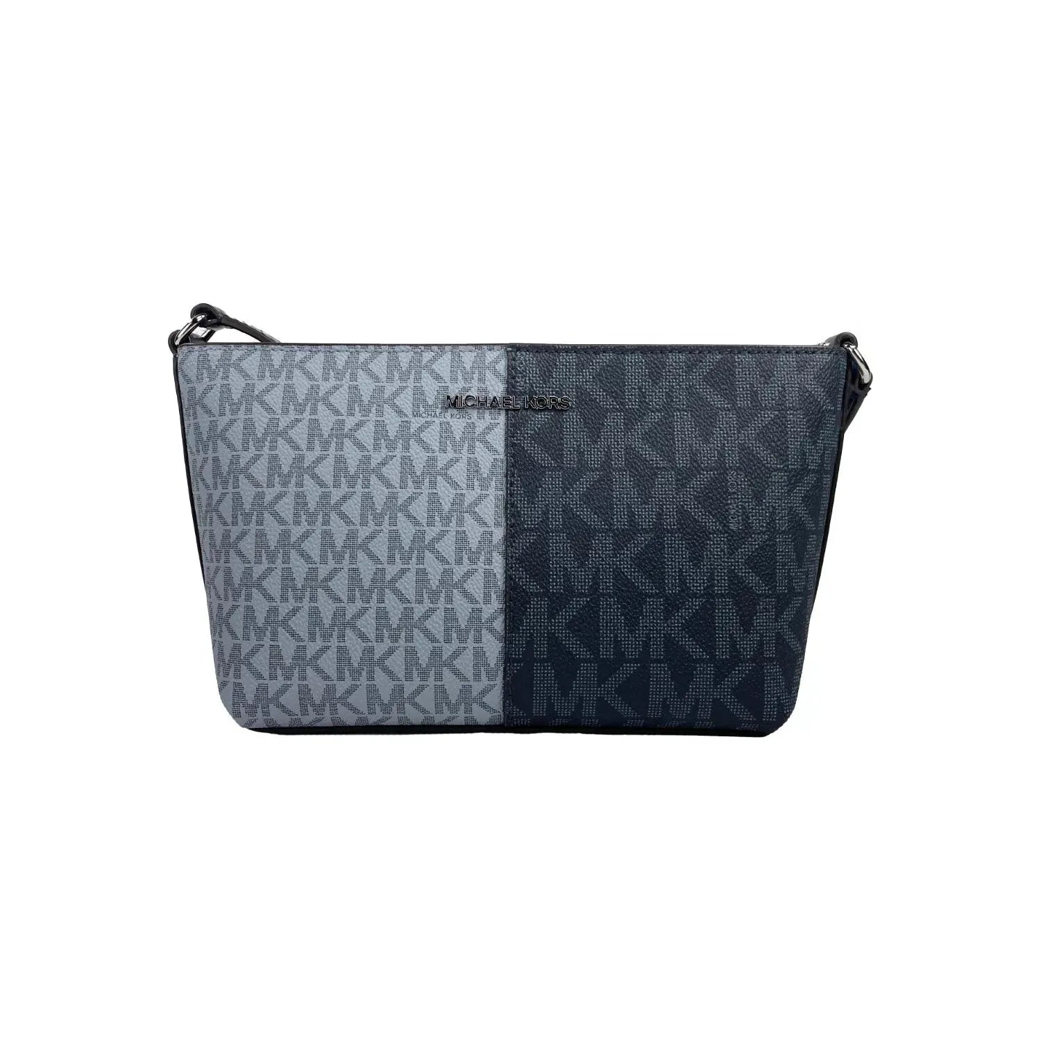 Front view with bag zipped and handles upright.
