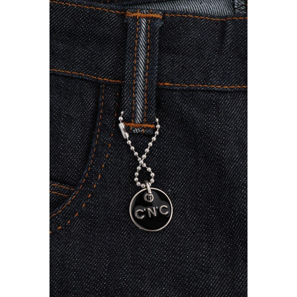 时尚深蓝色超修身牛仔裤