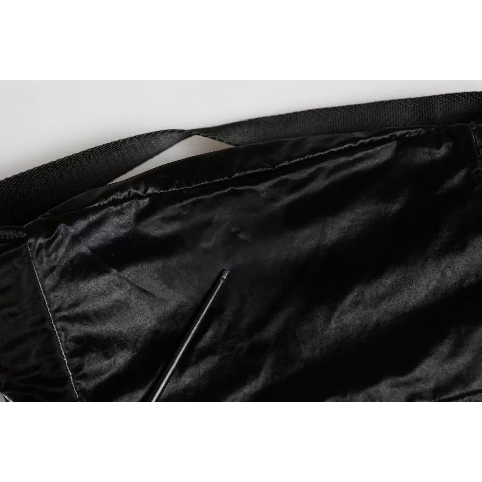 Dolce & Gabbana Black Nylon Fabric Belt Waist Fanny Pack Bag