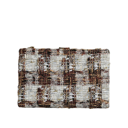 Dolce & Gabbana Multicolor Tweed Floral Clutch Crossbody Bag