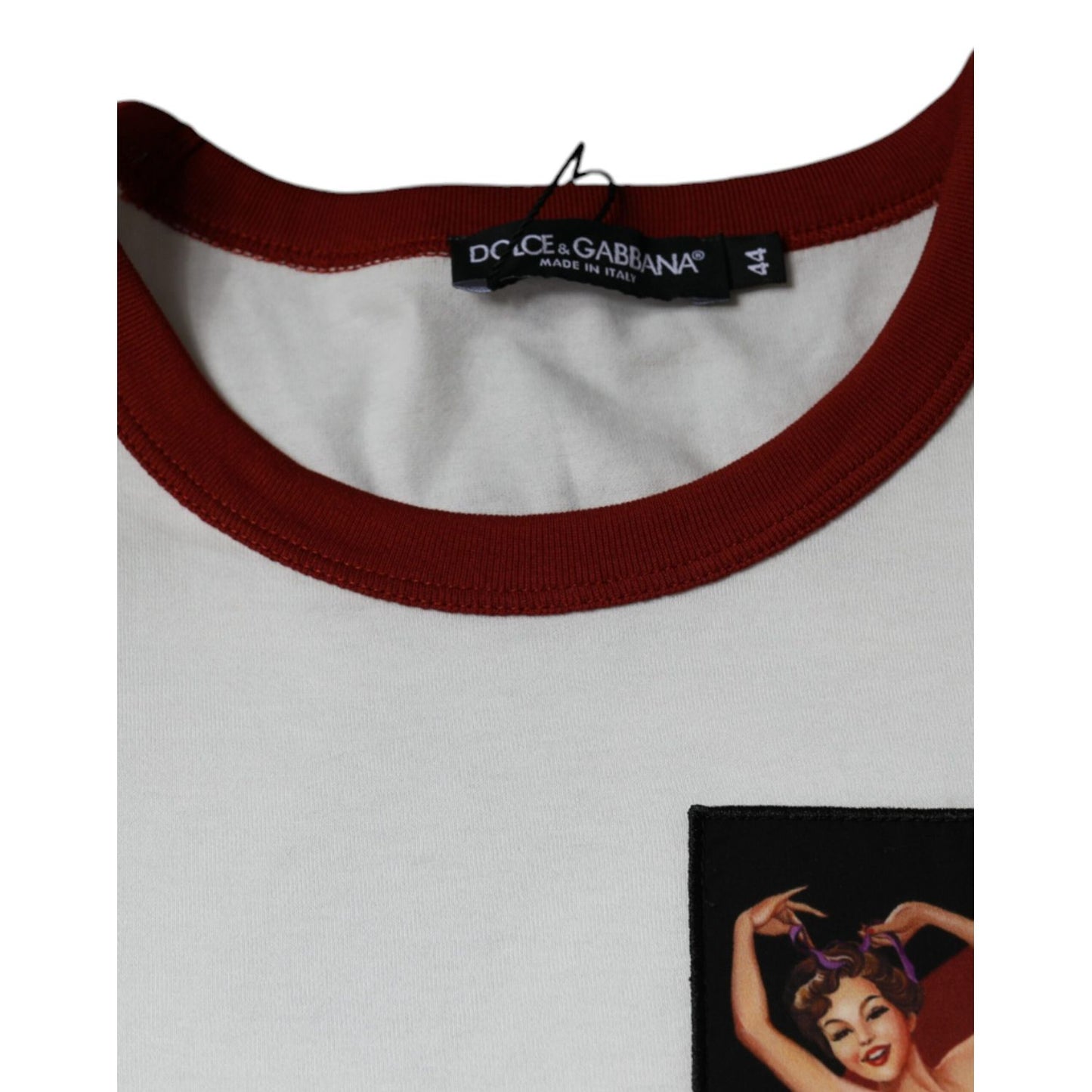 Dolce & Gabbana White Graphic Print Cotton Crew Neck T-shirt