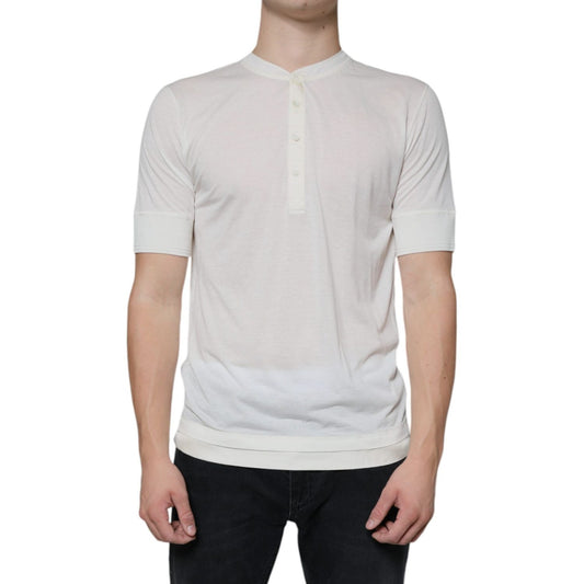 Dolce & Gabbana Off White Cotton Short Sleeves T-shirt TSH86676-44