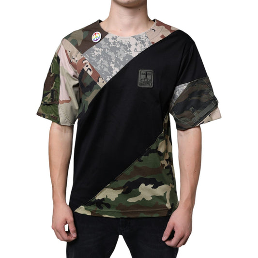 Dolce & Gabbana Multicolor Camouflage Patchwork DG Royal T-shirt TSH87087-46